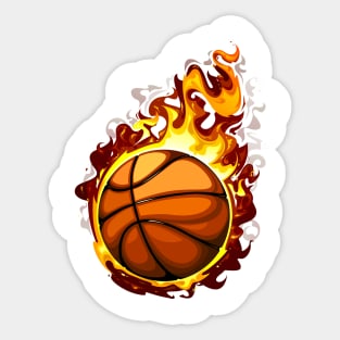 fire ball basketball Sticker